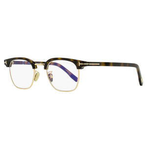 Tom Ford Brow Line Blue Block Eyeglasses TF5932-D-B 052 Havana/Gold 47mm FT5932